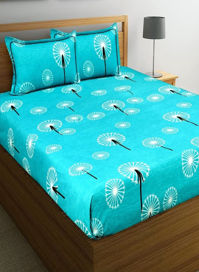 VAS COLLECTIONS VAS COLLECTION Kingston Collection 1 King Size Bedsheet with 2 King Size Pillow Covers| Luxury Soft Sheets, Breathable, Shrinkage (3pcs Set) |108x108 inches or 274x274 cm-Aqua & Black - Image 5