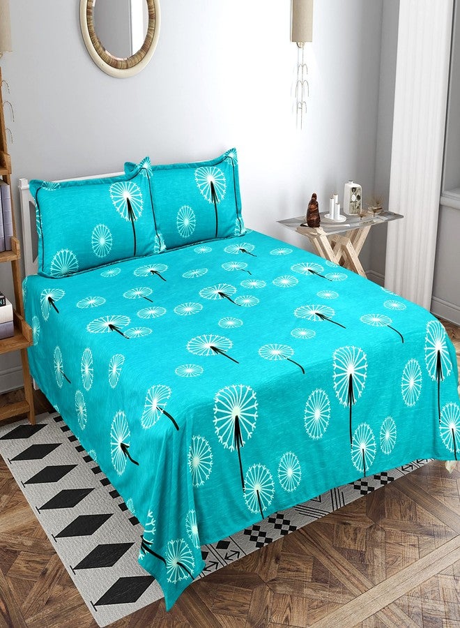 VAS COLLECTIONS VAS COLLECTION Kingston Collection 1 King Size Bedsheet with 2 King Size Pillow Covers| Luxury Soft Sheets, Breathable, Shrinkage (3pcs Set) |108x108 inches or 274x274 cm-Aqua & Black - Image 3