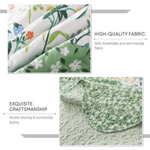 Travan 3-Piece Floral Quilt Super King Quilt Bedding Set, Ultra Soft & Fade Resistant Super King Size Quilt Set for All Season, Exquisite, 120 * 120 Inch - Image 4