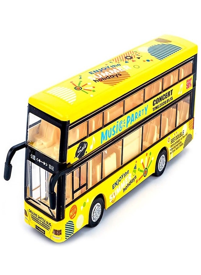 Coelon Long Bus Toy Diecast Metal London Bus Alloy Light Music Open Door Collection Buses Toys for Boy Kids, Multicolor - Image 1
