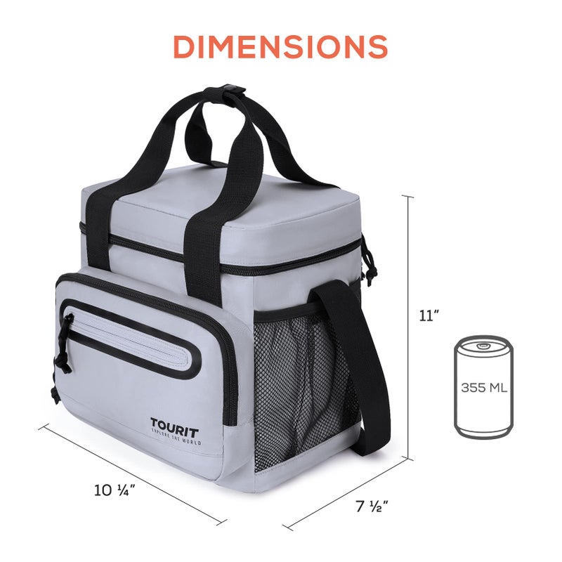 TOURIT Large Lunch Bag 14L Insulated Lunch Box Lunch Cooler for Men&Women Work, Gray - Image 2
