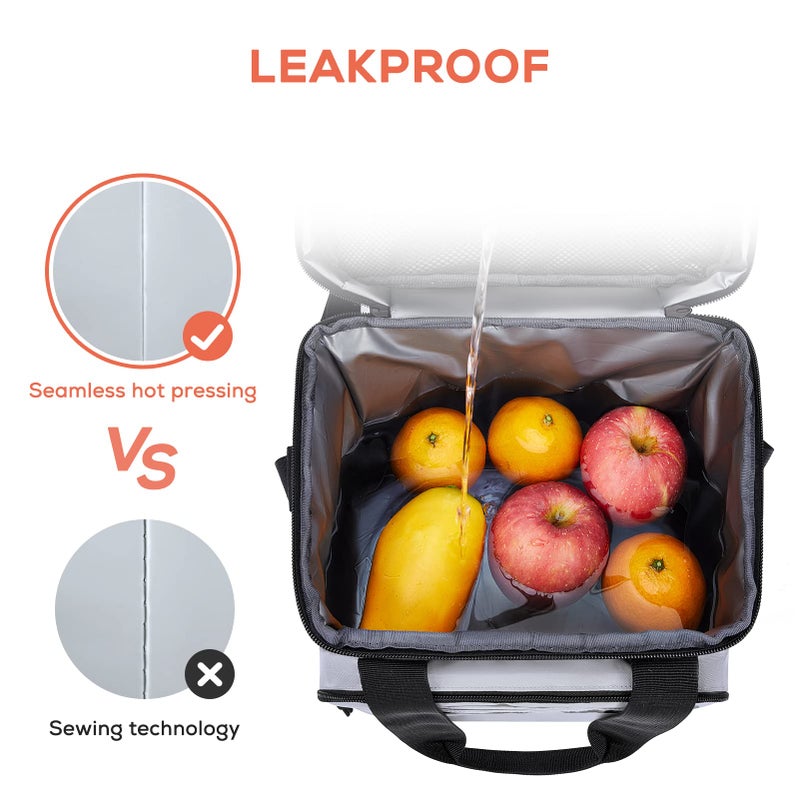 TOURIT Large Lunch Bag 14L Insulated Lunch Box Lunch Cooler for Men&Women Work, Gray - Image 5