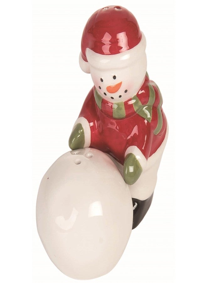 Transpac Dolomite Christmas Snowman & Snowball Salt and Pepper Shaker Set - 3.75" Multicolor Tabletop Decor - Festive Holiday Kitchen Accessories - Food Safe, Hand Wash Only - Perfect for Indoor & - Image 2