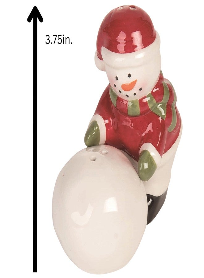 Transpac Dolomite Christmas Snowman & Snowball Salt and Pepper Shaker Set - 3.75" Multicolor Tabletop Decor - Festive Holiday Kitchen Accessories - Food Safe, Hand Wash Only - Perfect for Indoor & - Image 4