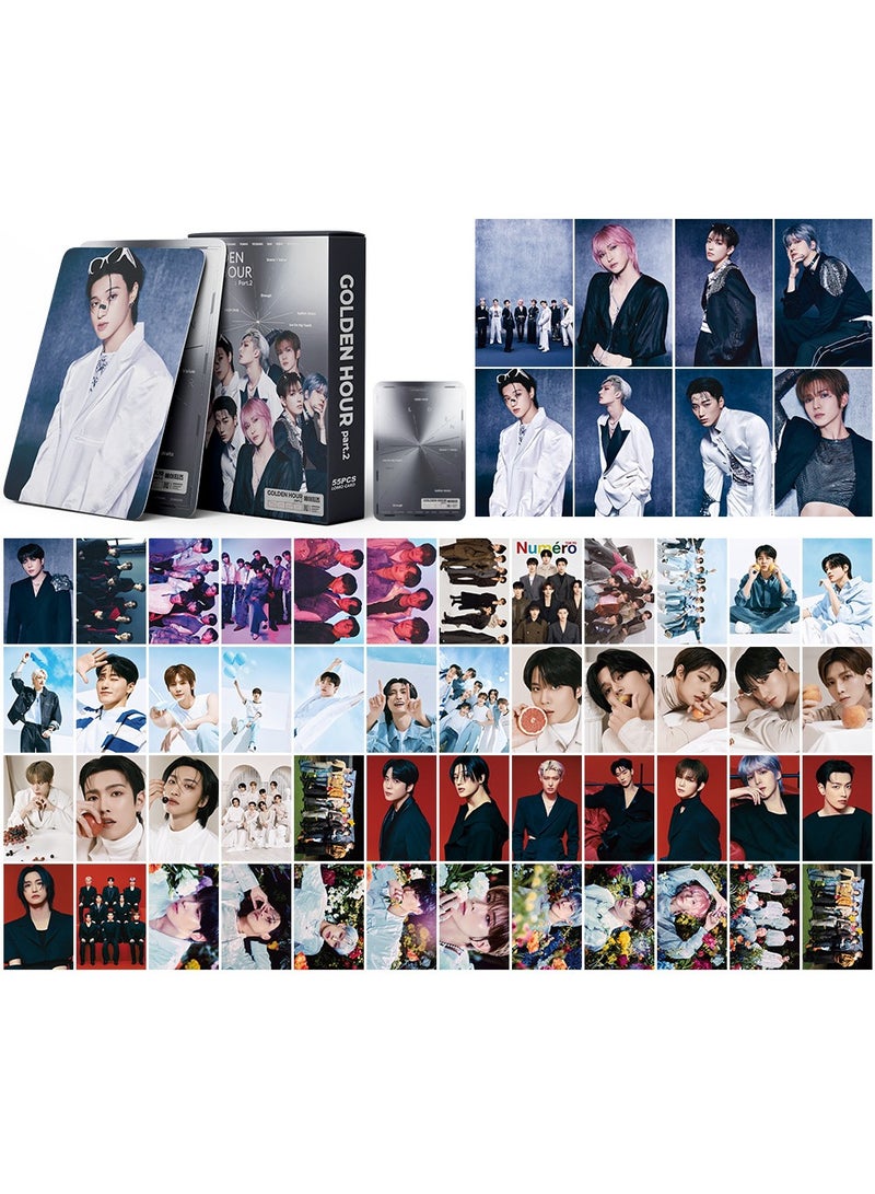 NIBEMINENT 55 Pcs Kpop ATEEZ GOLDEN HOUR Part.2 Lomo Cards Card For Fans Collection Gifts - Image 1