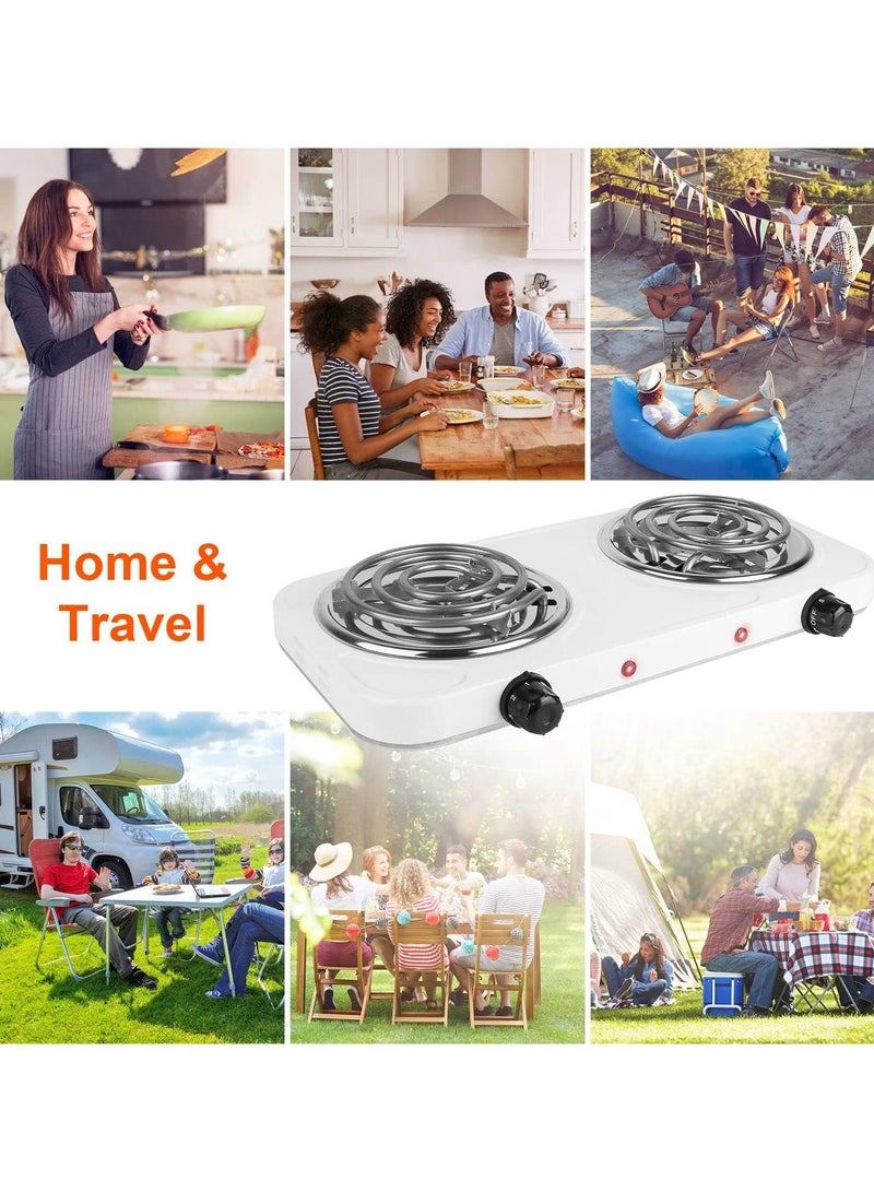 بريمو بلس موقد كهربائي محمول مزدوج الملف بقدرة 2000 واط مع تحكم مزدوج و5 مستويات للتحكم في درجة الحرارة، طبق تسخين كهربائي مزدوج - Image 5