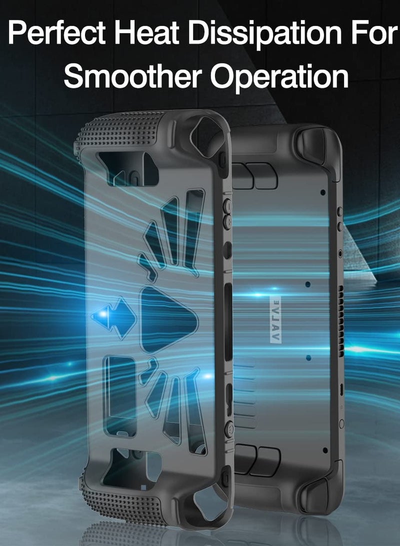 SYOSI Steam Deck Standing Protective Case, Thickening Silicone Accessories Protector, Soft Cover Skin Shell with 2 Pairs Thumb Grips, Full Protection Kit to Anti-Slip for Valve Stream Deck - Image 2