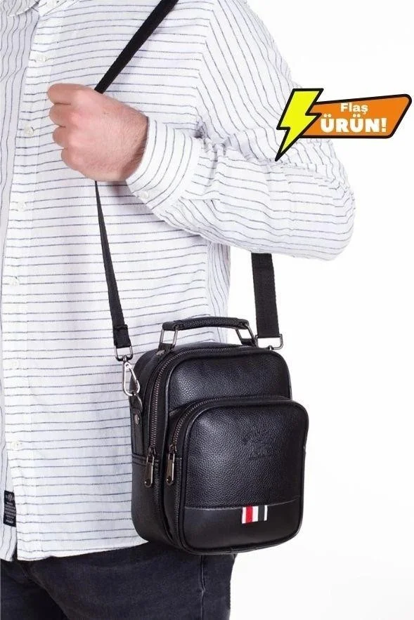 نيويش بولو حقيبة كتف رجالي سوداء
