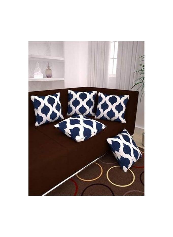 Story at Home Story at Home Set Of 5 Premium Cushion Cover, Dark Blue, 53cm X 40cm, Ch1209  - Image 1