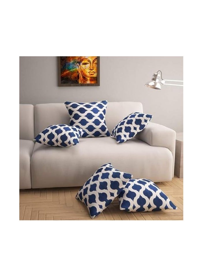 Story at Home Story at Home Set Of 5 Premium Cushion Cover, Dark Blue, 53cm X 40cm, Ch1209  - Image 2