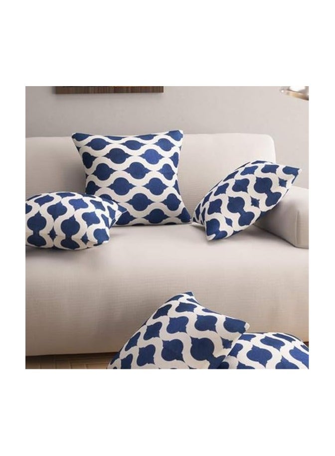 Story at Home Story at Home Set Of 5 Premium Cushion Cover, Dark Blue, 53cm X 40cm, Ch1209  - Image 3
