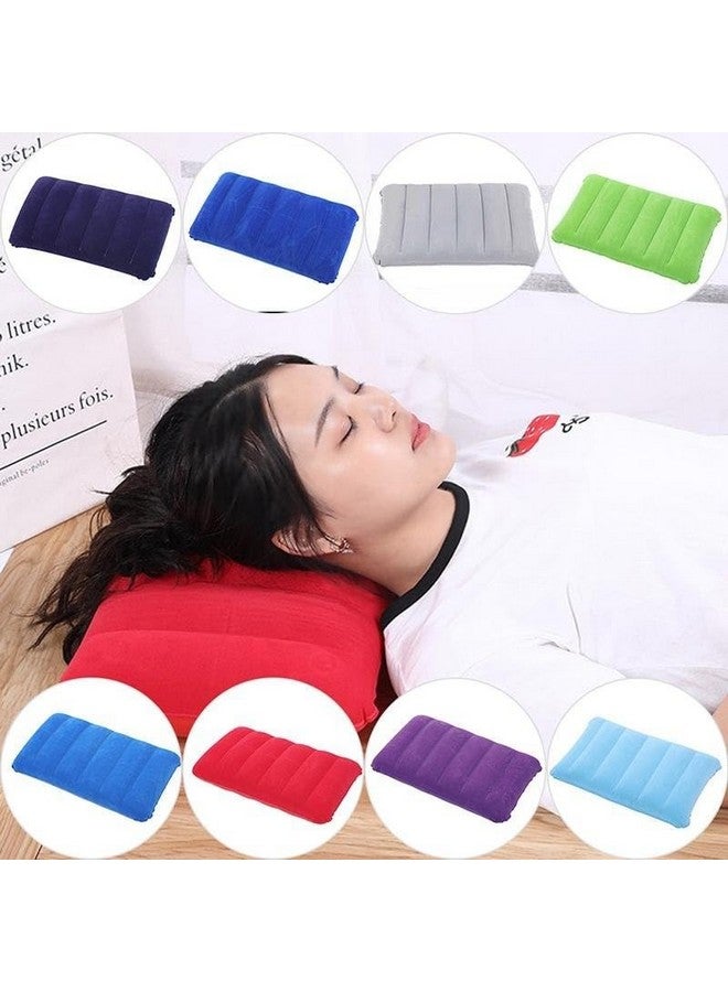 Synlark¬Æ Multicolor Velvet Air Pillow Cushion Sleeping Backpacking Pillow Soft Comfortable Air Inflatable Travel Pillow (Pack of 4) - Image 4