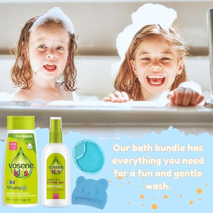 VOSENE KIDS 3-IN-1 LICE REPELLENT SHAMPOO, CONDITIONING DEFENCE SPRAY, SILICONE BABY BRUSH & COMB BUNDLE - NIT TREATMENT FOR KIDS, HEAD LICE REPELLENT SPRAY, IDEAL FOR LICE PREVENTION & SENSITIVE SKIN - Image 3