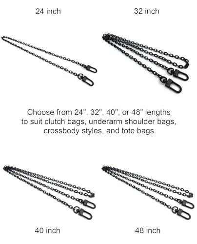VersaKits Antique Gold Metal Flat Oval Link Purse Chain Strap with Lobster Clasps 40 Inch Replacement Chain Handle for Handbags Clutches Crossbody & Shoulder Bags - Image 3