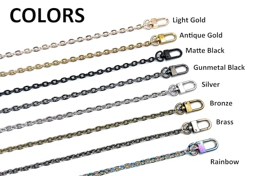 VersaKits Antique Gold Metal Flat Oval Link Purse Chain Strap with Lobster Clasps 40 Inch Replacement Chain Handle for Handbags Clutches Crossbody & Shoulder Bags - Image 2