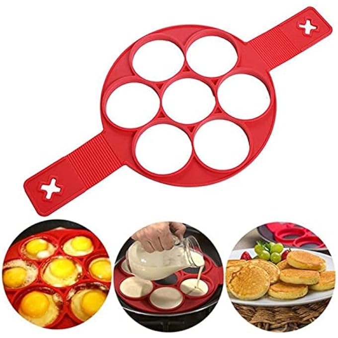 TUKE Nonstick Pancake Molds Ring Silicone Fried Egg Mould Reusable Pancake Maker Egg Ring Kitchen Cooking Baking Tools Round Shape - Image 2