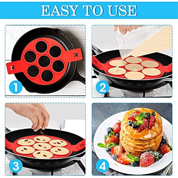 TUKE Nonstick Pancake Molds Ring Silicone Fried Egg Mould Reusable Pancake Maker Egg Ring Kitchen Cooking Baking Tools Round Shape - Image 3