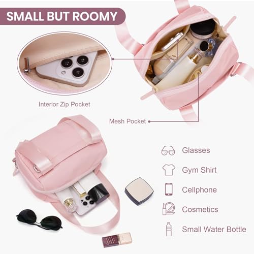 ANKICK Mini Gym Bag Small Duffle Bags Tote for Women Pink Workout Bag Lightweight for Weekender Travel Sports Yoga Fitness - Image 5