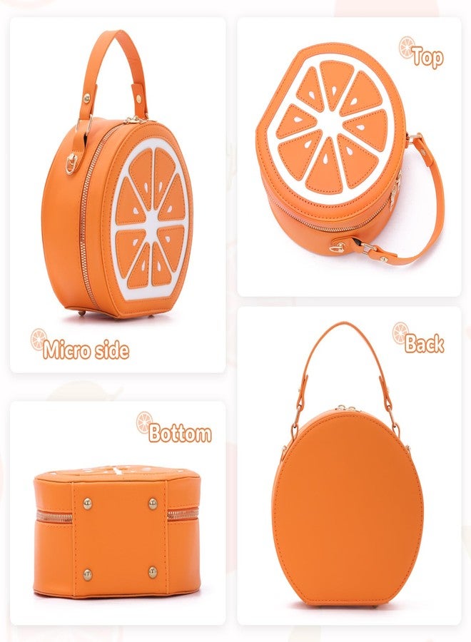 SUKUTU PU Leather Lemon Purse for Women Stylish Novelty Fruit Shaped Crossbody Shoulder Bag - Image 4