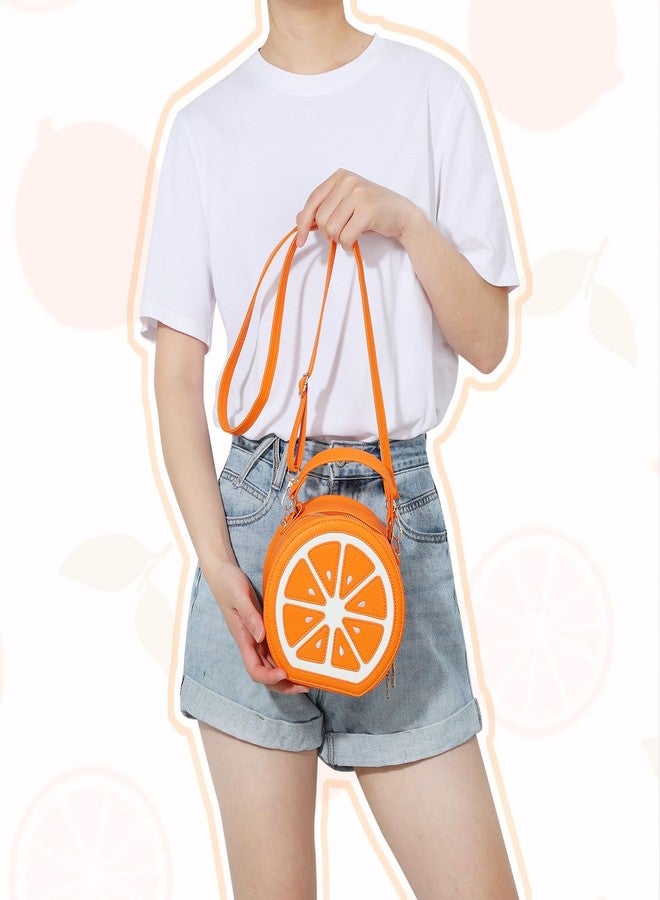 SUKUTU PU Leather Lemon Purse for Women Stylish Novelty Fruit Shaped Crossbody Shoulder Bag - Image 3