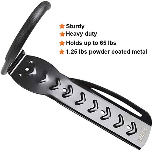 Dirza Bike Rack Garage Wall Mount Bike Hanger Storage System Vertical Bike Hook for Indoor Shed - Easily Hang/Detach - Heavy Duty Holds up to 65 lb with Screws Black - Image 2