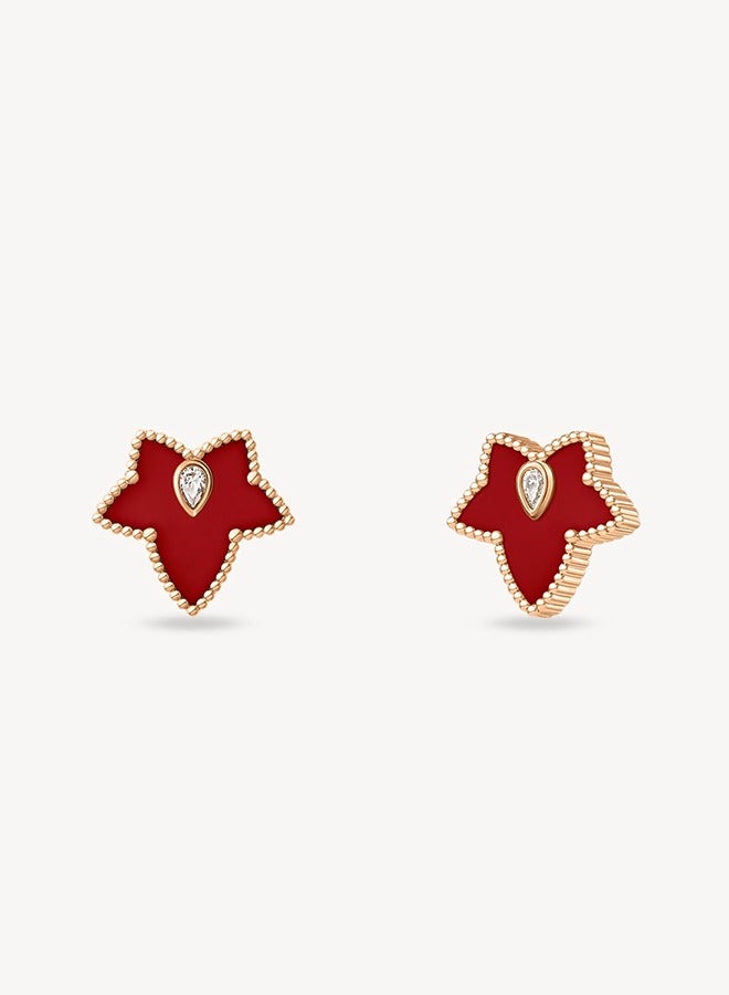 LOLA ROSE ​​Women's Lola Rose Carnelian Ivy Earrings - Genuine Red Agate Leaf Design, Classic and Elegant Jewelry for Day to Evening Wear​​ - Image 1