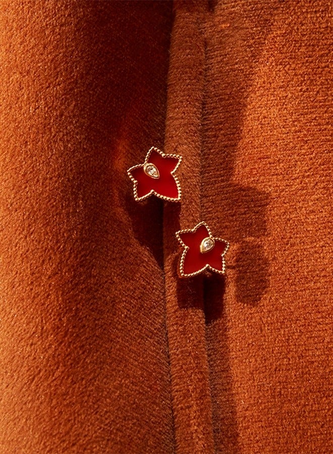 LOLA ROSE ​​Women's Lola Rose Carnelian Ivy Earrings - Genuine Red Agate Leaf Design, Classic and Elegant Jewelry for Day to Evening Wear​​ - Image 4