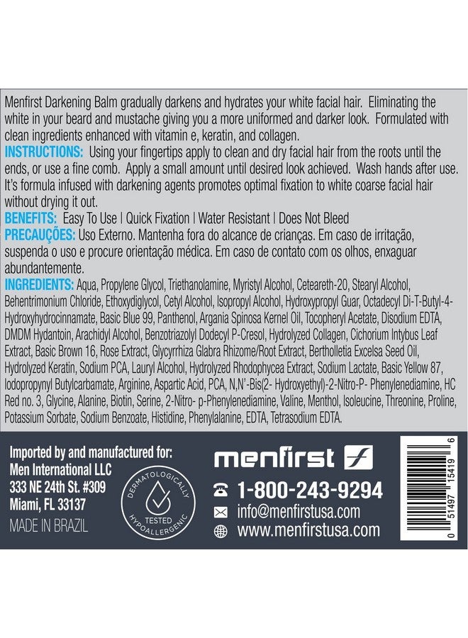 MENFIRST Enfirst Darkening Leavein Beard Balm Conditioner For Men Works On Sensitive Skin Gradually Darkens White Or Gray Hair Infused With Keratine Collagen And Vitamin E. Natural Looking Results - Image 3