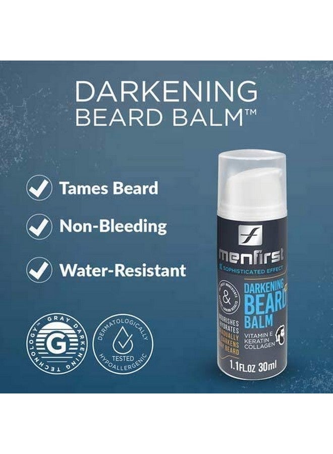 MENFIRST Enfirst Darkening Leavein Beard Balm Conditioner For Men Works On Sensitive Skin Gradually Darkens White Or Gray Hair Infused With Keratine Collagen And Vitamin E. Natural Looking Results - Image 4