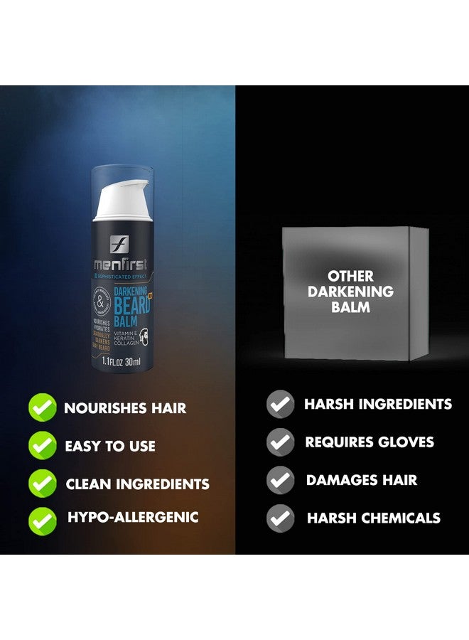 MENFIRST Enfirst Darkening Leavein Beard Balm Conditioner For Men Works On Sensitive Skin Gradually Darkens White Or Gray Hair Infused With Keratine Collagen And Vitamin E. Natural Looking Results - Image 5
