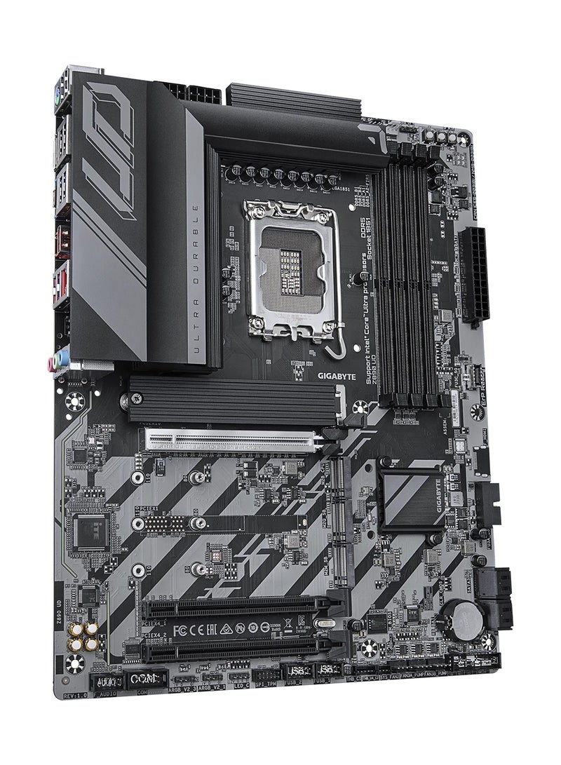 جيجابايت لوحة أم Z890 UD ATX، شريحة Intel Z890، مقبس LGA1851، تدعم حتى 256GB DDR5 (4 x DIMM)، 4 x فتحات M.2، 1 x PCIe 5.0 x16، Ethernet بسرعة 2.5 Gbps، 1 x USB4 Type-C مع DisplayPort 2.1، 1 x DisplayPort 2.1، AORUS AI Snatch، محرك AI SNATCH، BIOS HyperTune، تصميم VRM التوأم الرقمي، منطقة EZ Debug | Z890 UD - Image 3