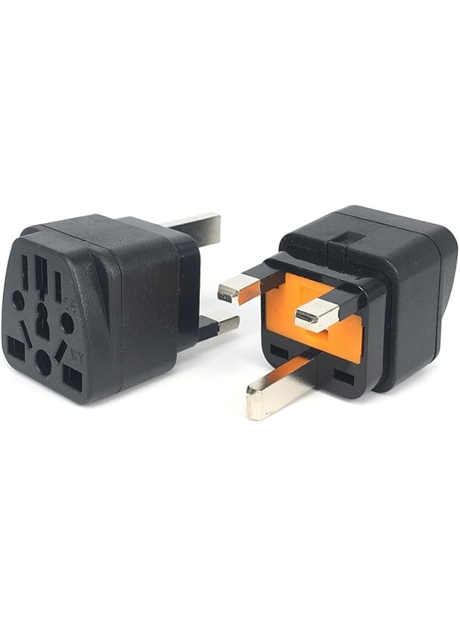 PROMASS Mini Malist Universal to UK plug adapter AU/US/UK/EU to UK - travel plug with built in 13A fuse Singapore, England, Malaysia conversion plug, Grounded, Safe & Compact for All Devices (Black) - Image 1