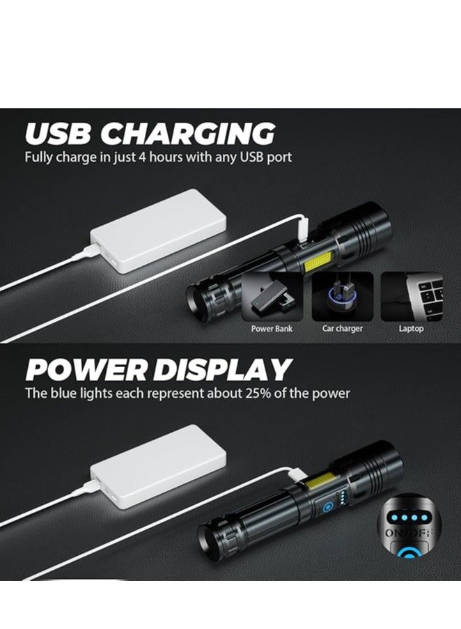 Rechargeable Led Flashlights High Lumens: 990,000 Lumen Super Bright Flashlight, 7 Modes with COB Work Light, IPX6 Waterproof, Powerful Handheld Flash Light for Home, Camping, Hiking - Image 3