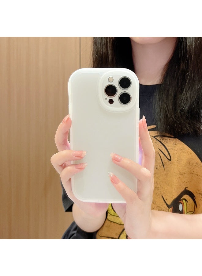 NIBEMINENT Simple Monochromatic Design Protective TPU Case Cover For iPhone 15 Pro Max, Radiant Whiteness