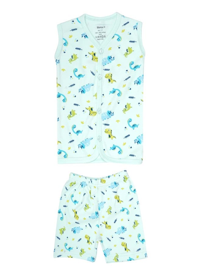 Wemyc New Born Baby Boy & Girl Dress|Jhablas|VestsI Cotton Ultra Soft Material with Front Button Open (6-12 Months) Multicolour - Image 1