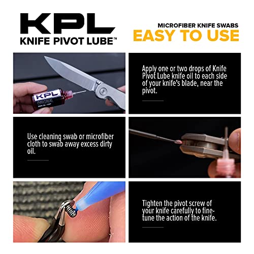 Knife Pivot Lube - KPL MicroFiber Knife Care Detail Swabs - Ultra-Precision Detailing Probes for Knife, Kitchen Cleaning Supplies, Pointed Swabs for Pocket Knives, Swab Applicators (50 Pack) - Image 3