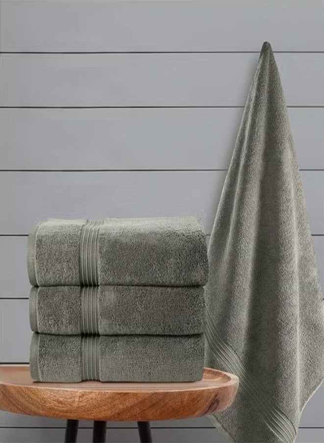 Luxury Bath Towels Large - Circlet Egyptian Cotton | Highly Absorbent Hotel spa Collection Bathroom Towel 70*140cm Green, (Pack of 12 Towel)  - Image 3