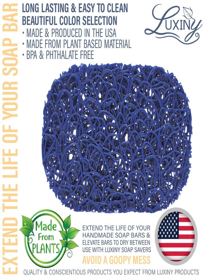 Luxiny Soap Savers for Bar Soap, American Made by Luxiny, Lifts Soap in Soap Dishes & Shower Soap Holders -Handmade Soap Lasts Longer - Made from Plant Based Materials, 2 PK (Sapphire Royal Blue) - Image 2
