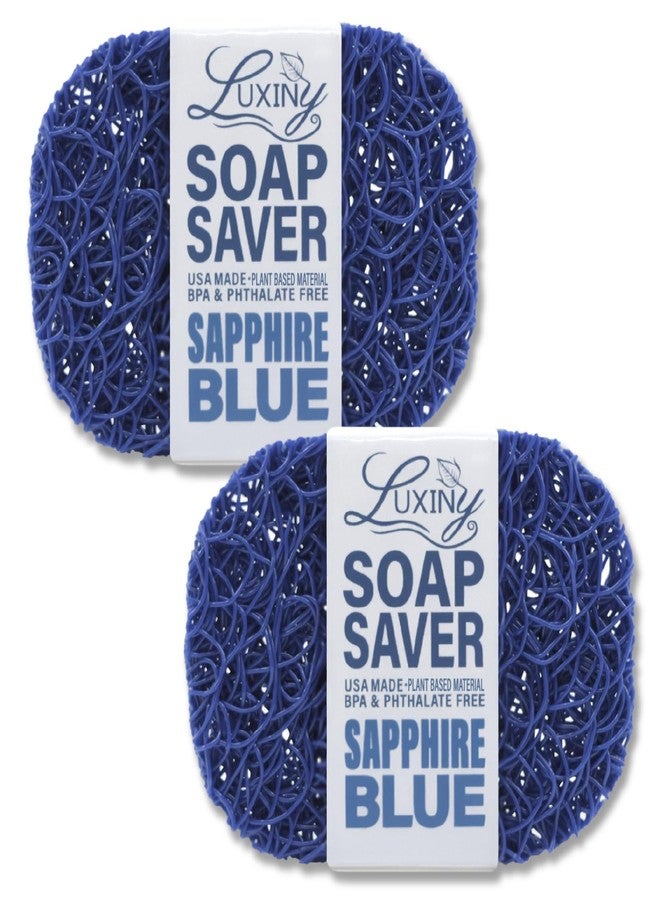 Luxiny Soap Savers for Bar Soap, American Made by Luxiny, Lifts Soap in Soap Dishes & Shower Soap Holders -Handmade Soap Lasts Longer - Made from Plant Based Materials, 2 PK (Sapphire Royal Blue) - Image 1