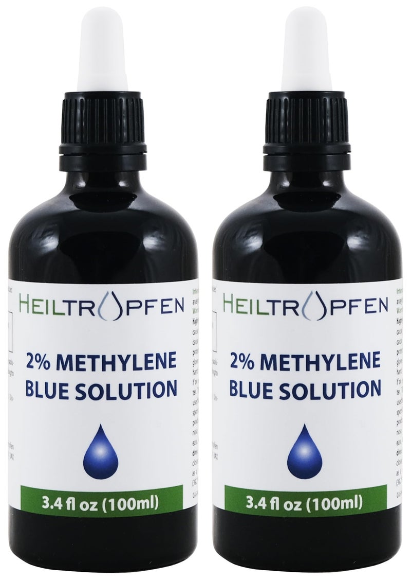 Heiltropfen 2X High-Concentration 2% Methylene Blue Solution | 2X 3.4 fl oz (100 ml) | Ultra-High Purity | USP Pharma Grade | Third-Party Tested | Formaldehyde-Free | Set of Two | Glass Bottle | Heiltropfen® - Image 5