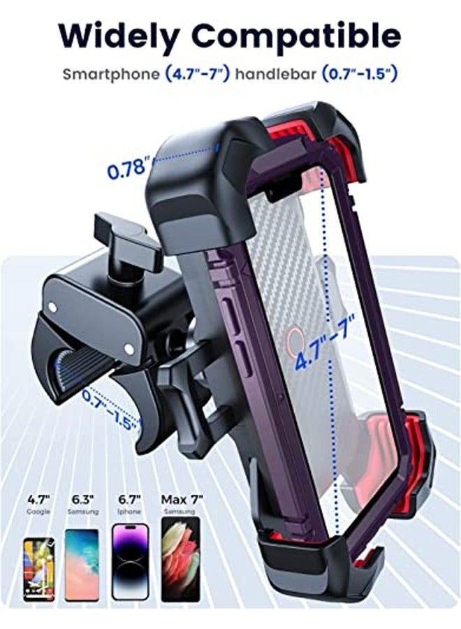 Y&D Bike Phone Mount, Motorcycle 10s Quick Install - Handlebar Compatible with iPhone, Samsung, All Cell - Image 2
