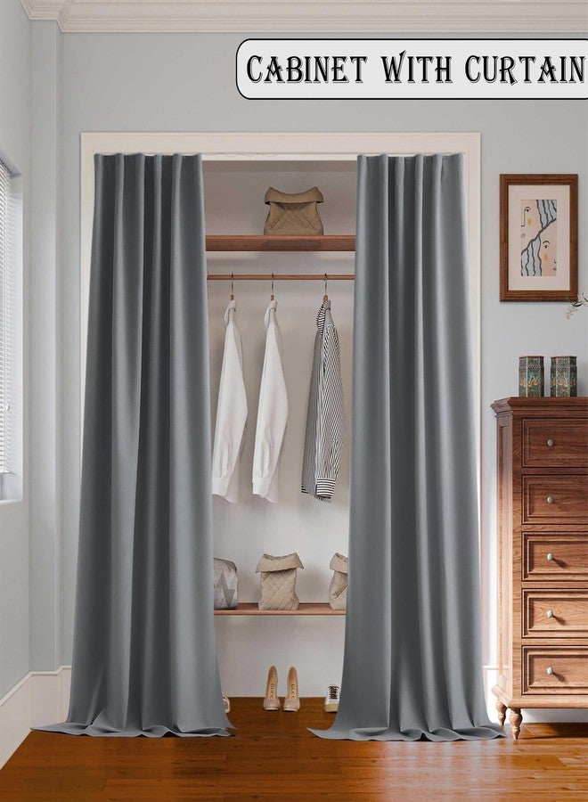 RoomDarkning Room Divider Curtains with Ceiling Track, 95% Blackout Heavy Track Ceiling Curtains Noise Reduction Privacy Curtain Track System Kits, 10 ft Wide x 9 ft Tall, Grey, 1 Panel - Image 2