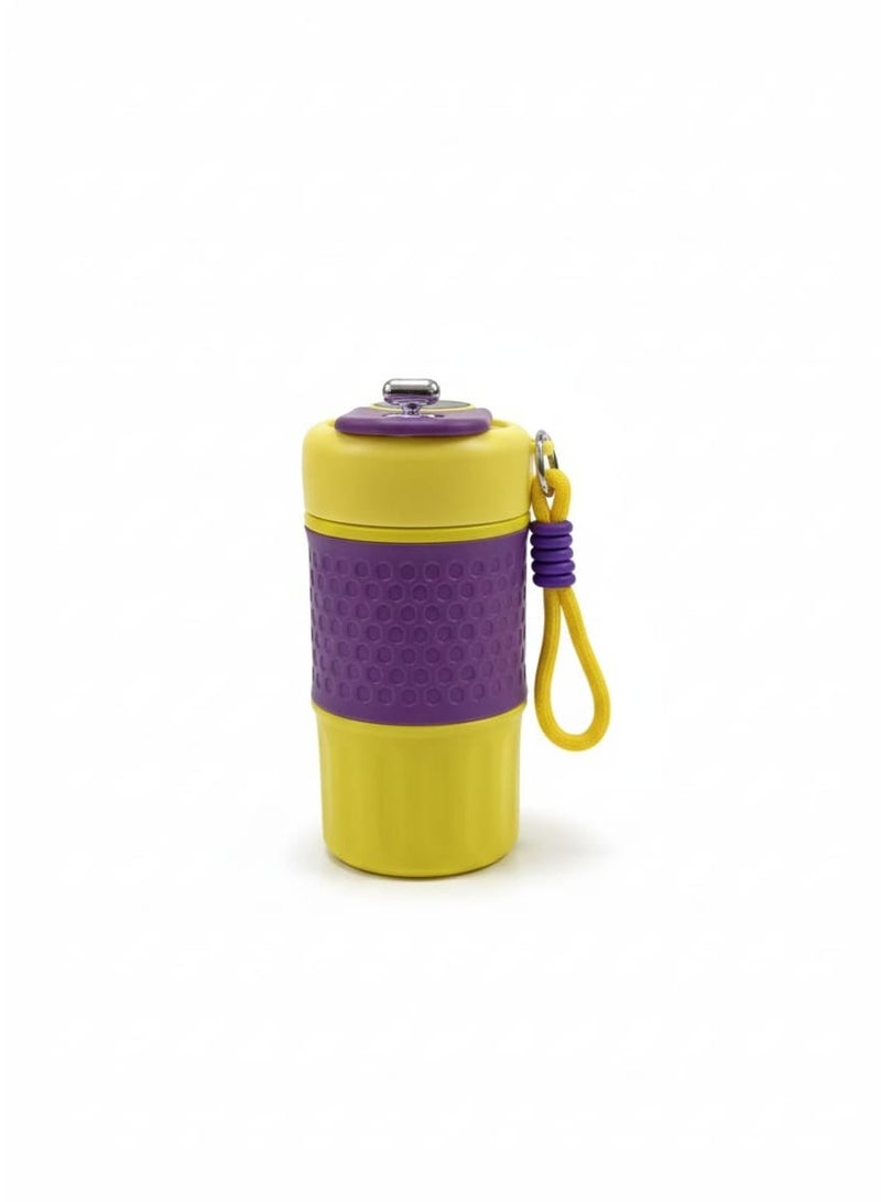 Spaceshoop Small Urban Edge 450ml Insulated Travel Tumbler Leak Proof Sports Mug with Silicone Grip and Carry Loop Yellow - Image 1