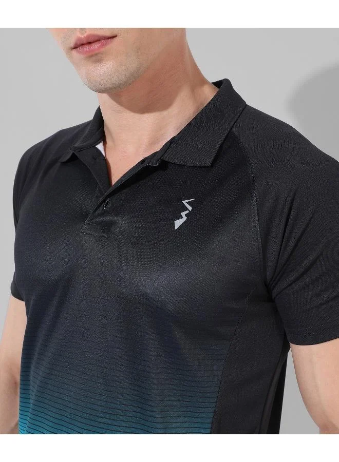 Campus Sutra Men's Multicolour Colourblocked Regular Fit Activewear T-Shirt