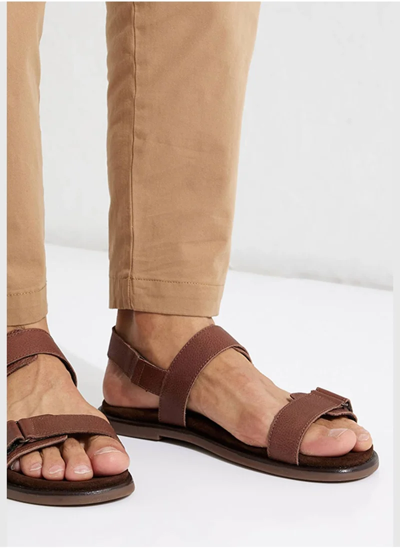 CCC Double Strap Leather Sandal