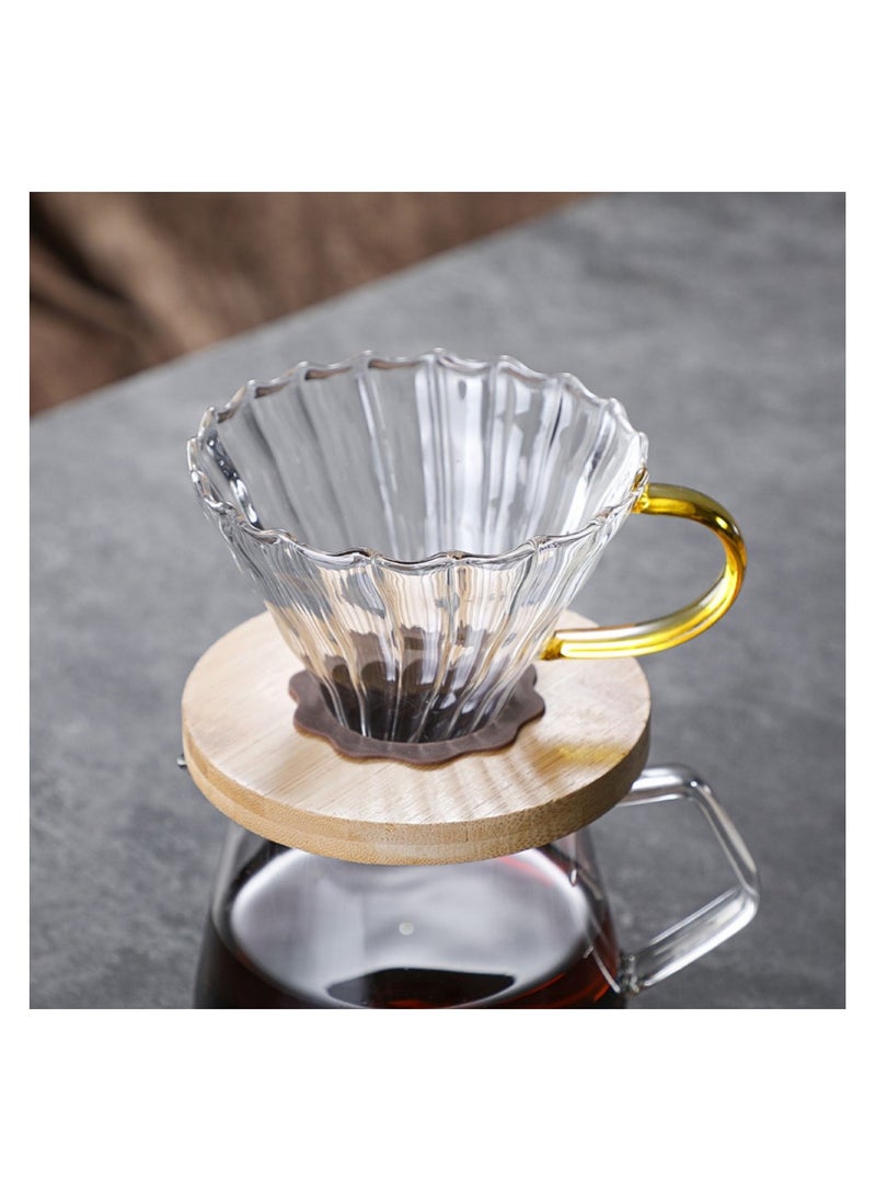 Generic Pour Over Coffee Maker Set 600ml Coffee Server Pot with Glass Drip Filter Elegant Coffee Dripper Glass Carafe  - Image 3
