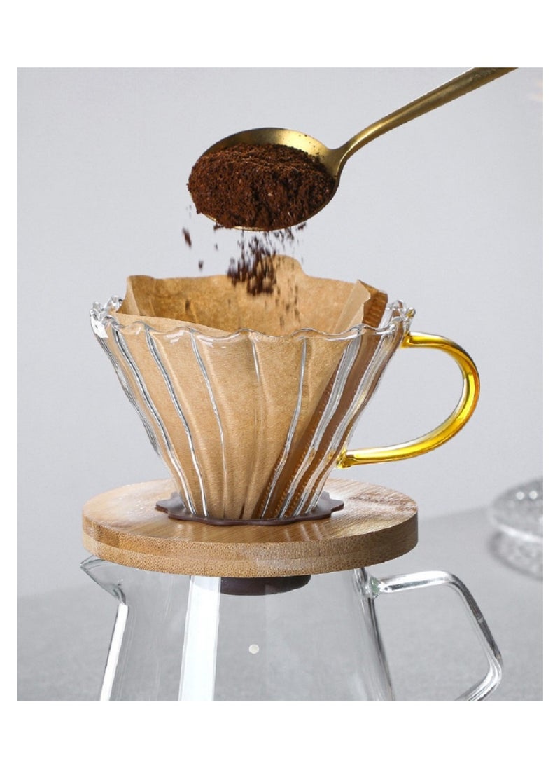 Generic Pour Over Coffee Maker Set 600ml Coffee Server Pot with Glass Drip Filter Elegant Coffee Dripper Glass Carafe  - Image 5