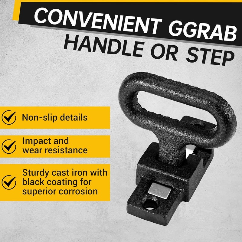 Gedlex 4 Pack Black Folding Safety Step Steel Heavy-Duty Fold Down Utility Body Step Grab flip-up Handle Step for Truck,Trailers, Busses, Boat, RV, Camper, and Other Vehicles E-Coat - Image 5