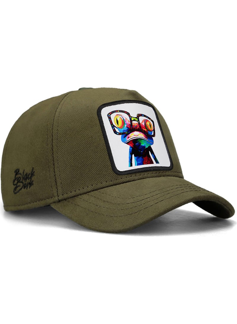 Black Börk BlackBörk V1 Kids Baseball Chameleon - Khaki Children's Hat (Cap) with 3 Code Logo  - Image 1
