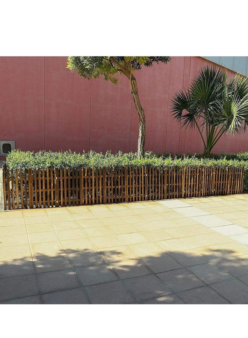 LINGWEI Wooden Garden Fence Garden Picket Fence Landscape Edging Border Lawn Edgings Panels Wooden Interlocking Panels Animal Barrier Stakes - Image 4